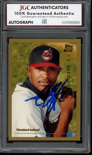 Example CC Sabathia autographed card in a JGC holder